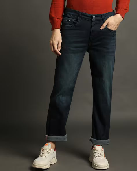 JOHN PLAYERS JEANS Men Lightly Washed Straight Fit Jeans 443037748012