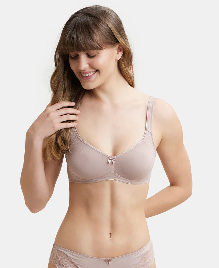 #1250 Wirefree Non Padded Plus Size Super Combed Cotton Elastane Stretch Full Coverage Everyday Bra