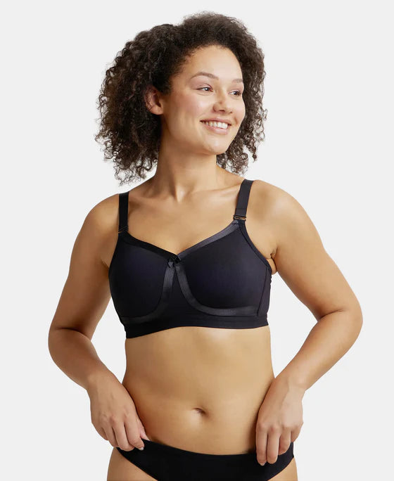 #1252 Wirefree Non Padded Plus Size Super Combed Cotton Elastane Stretch Full Coverage Everyday Bra
