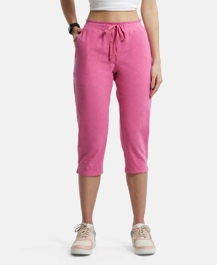 #1300 Super Combed Cotton Elastane Slim Fit Capri with Side Pockets uper Cotton Elastane Slim Fit Printed Capri with Side Pockets