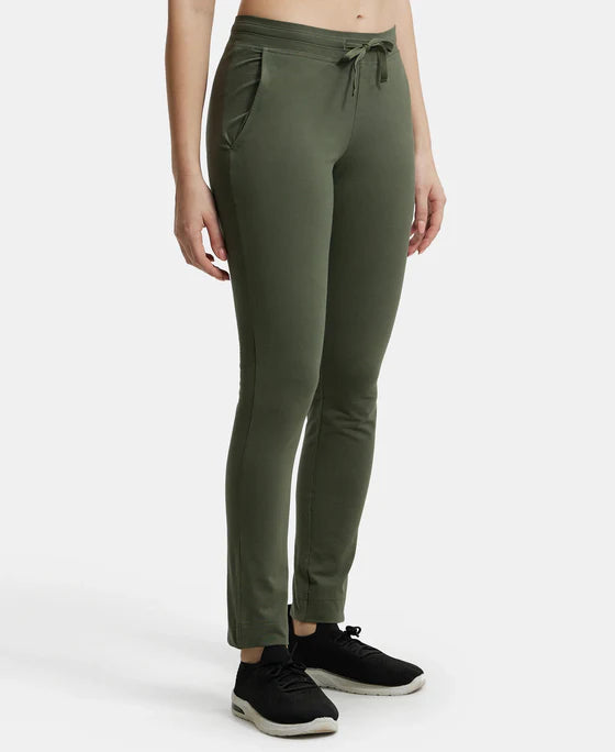 #1301 Super Combed Cotton Elastane Slim Fit Trackpants With Side Pockets