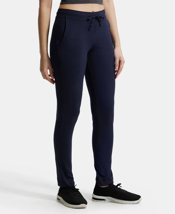 #1301 Super Combed Cotton Elastane Slim Fit Trackpants With Side Pockets