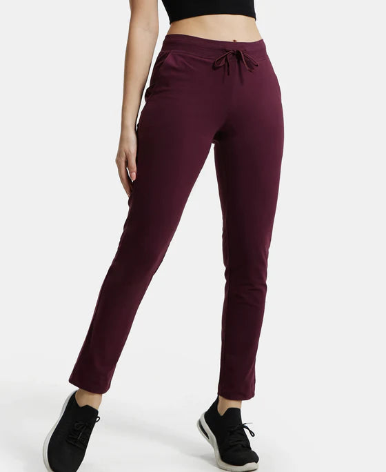 #1301 Super Combed Cotton Elastane Slim Fit Trackpants With Side Pockets