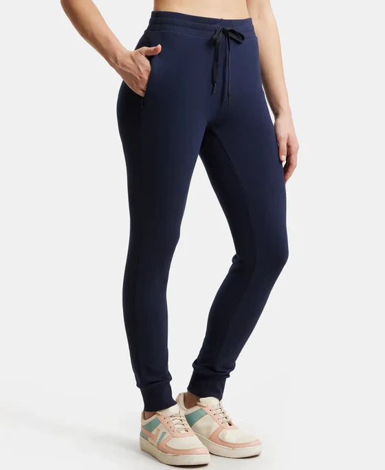 #1323 Super Combed Cotton Elastane French Terry Relaxed Fit Joggers With Zipper Pockets