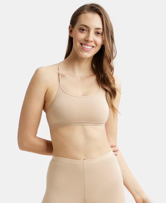 #1351 Super Combed Cotton Elastane Stretch Multiway Styled Crop Top With Adjustable Straps and StayFresh T