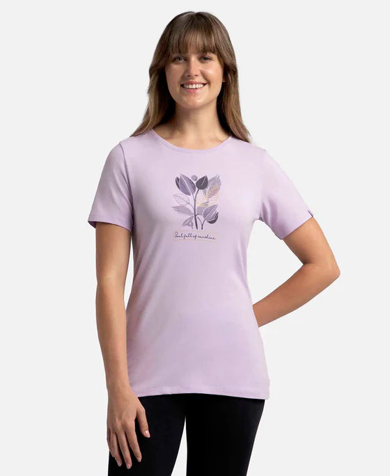 #1361 Super Combed Cotton Elastane Stretch Regular Fit Graphic Printed Round Neck Half Sleeve T-Shirt