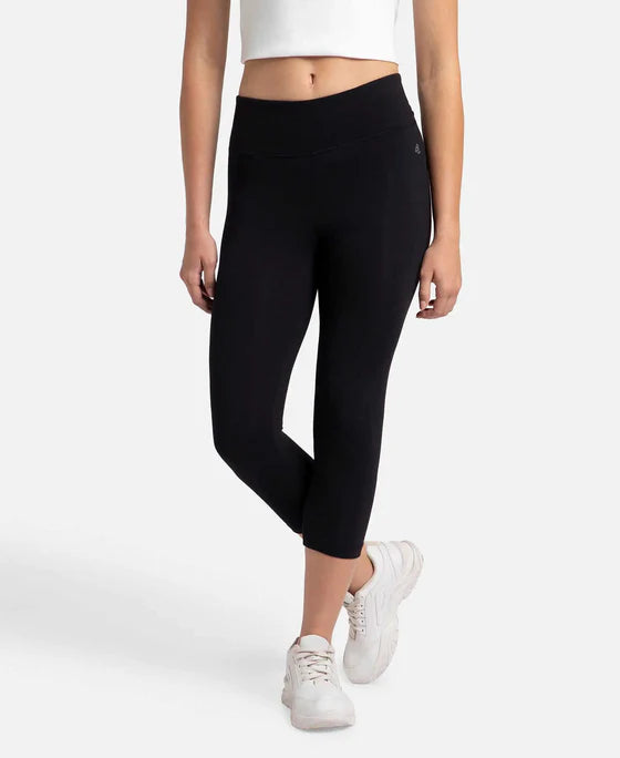 #1391 Super Combed Cotton Elastane Stretch Slim Fit Capri with Ultrasoft Waistband
