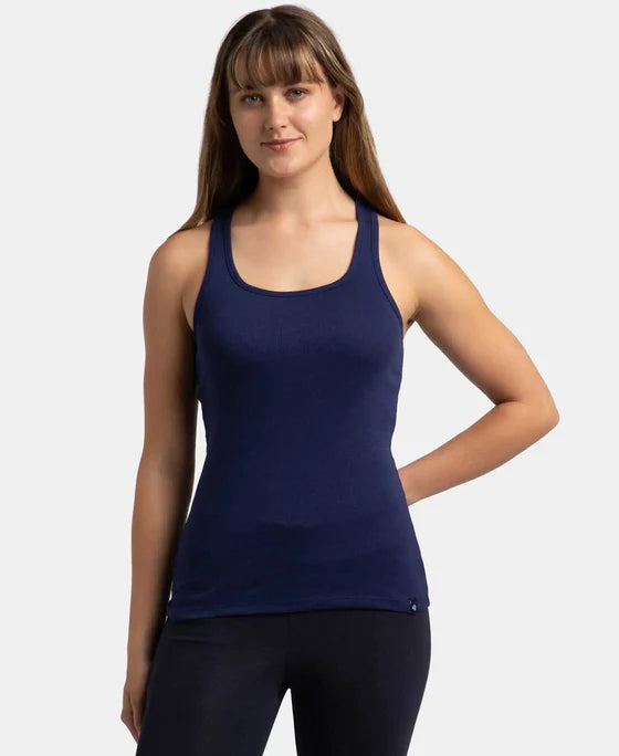 #1467 Super Combed Cotton Rib Fabric Slim Fit Solid Racerback Styled Tank Top