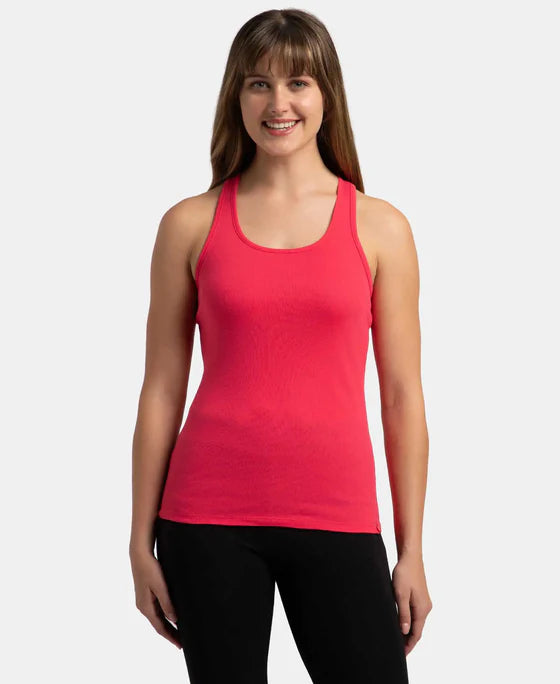 #1467 Super Combed Cotton Rib Fabric Slim Fit Solid Racerback Styled Tank Top
