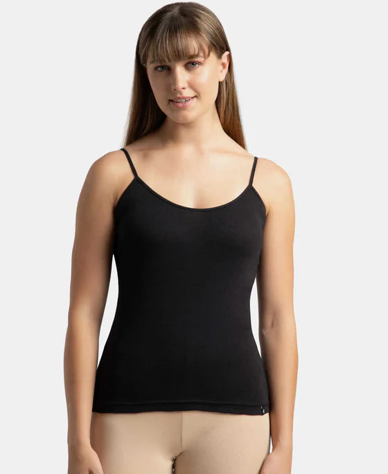 #1487 Super Combed Cotton Rib Camisole with Adjustable Straps and StayFresh Treatment - White