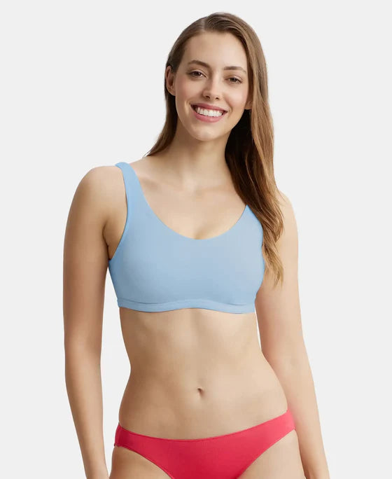 #1550 Super Combed Cotton Elastane Stretch Slip On Lounge Bra With StayFresh Treatment
