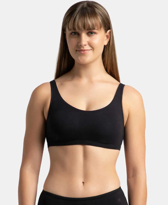 #1550 Super Combed Cotton Elastane Stretch Slip On Lounge Bra With StayFresh Treatment