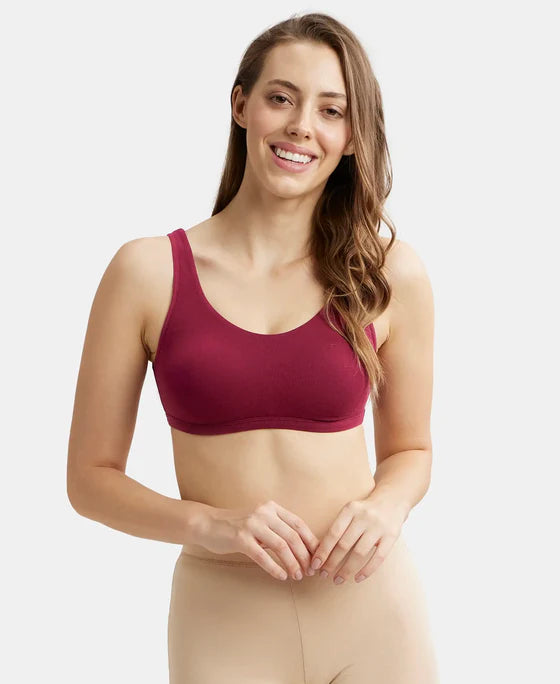 #1550 Super Combed Cotton Elastane Stretch Slip On Lounge Bra With StayFresh Treatment