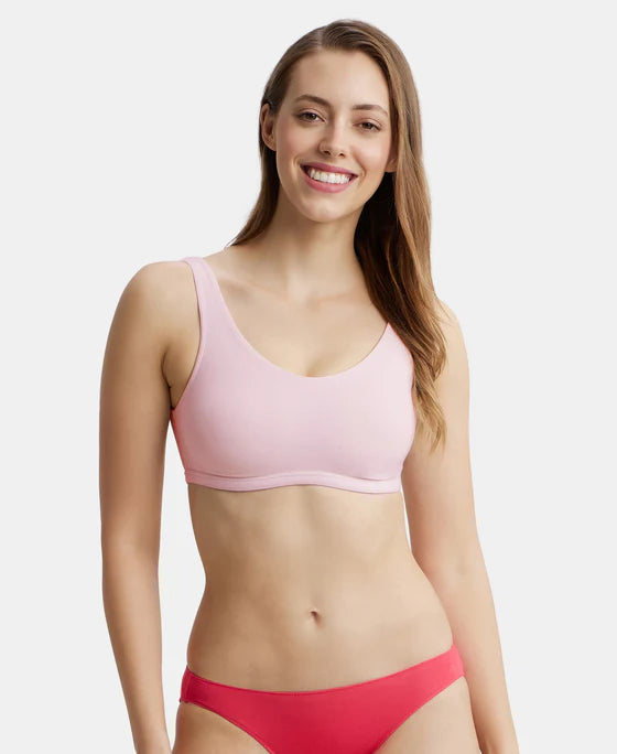 #1550 Super Combed Cotton Elastane Stretch Slip On Lounge Bra With StayFresh Treatment