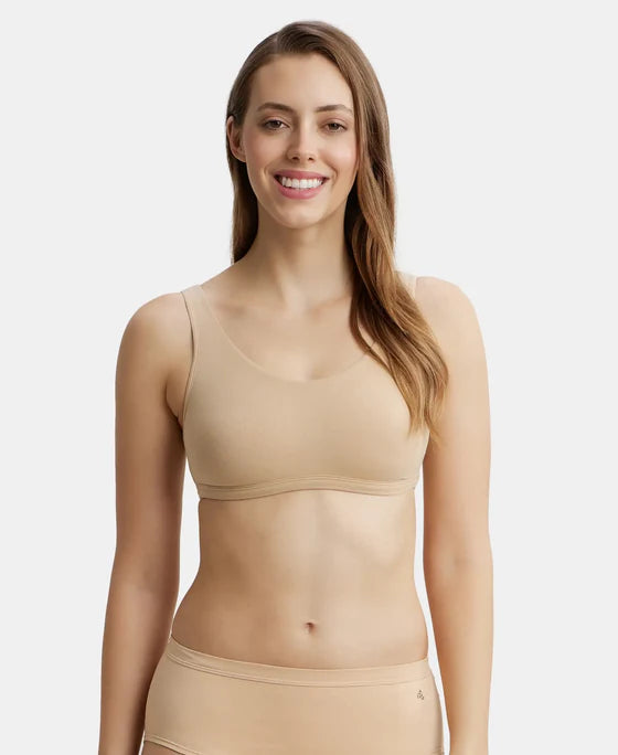 #1550 Super Combed Cotton Elastane Stretch Slip On Lounge Bra With StayFresh Treatment