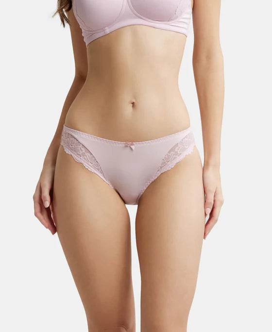 #1813 Medium Coverage Soft Touch Microfiber Elastane Stretch Lace Styled Bikini With StayFresh Treatment -
