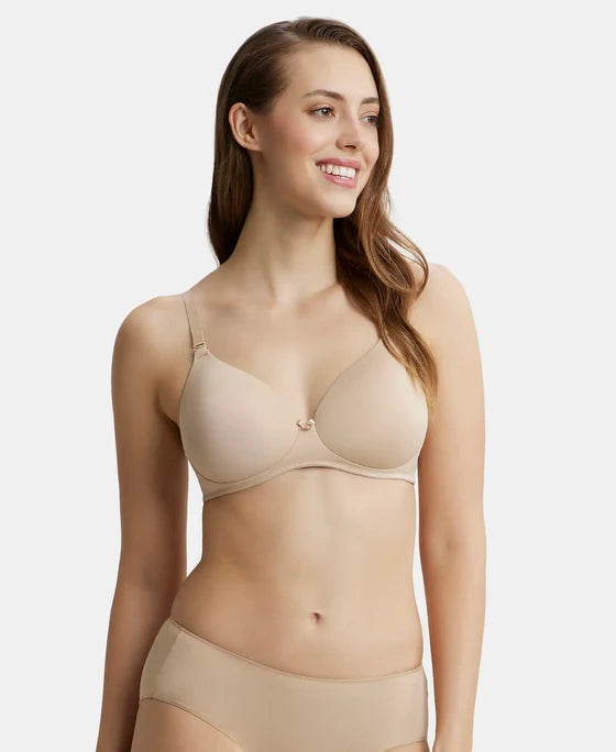 #1819 Wirefree Padded Microfiber Elastane Stretch Full Coverage T-Shirt Bra with Magic Under Cup