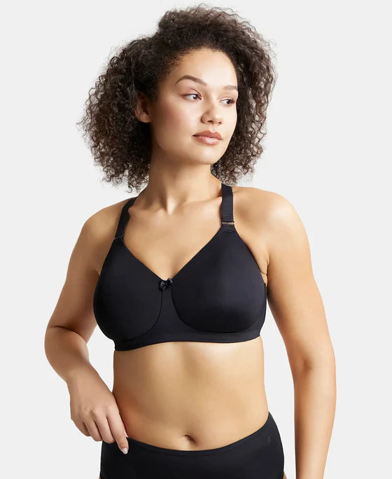 #1829 Wirefree Padded Soft Touch Microfiber Elastane Stretch Full Coverage Plus Size Bra with Magic Under Cup