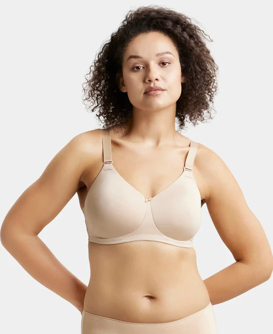 #1829 Wirefree Padded Soft Touch Microfiber Elastane Stretch Full Coverage Plus Size Bra with Magic Under Cup