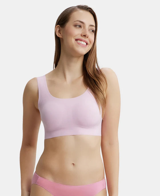 #1839 Wirefree Padded Soft touch Microfiber Elastane Full Coverage Lounge Bra with 360 Degree Stretch