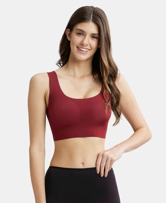 #1839 Wirefree Padded Soft touch Microfiber Elastane Full Coverage Lounge Bra with 360 Degree Stretch