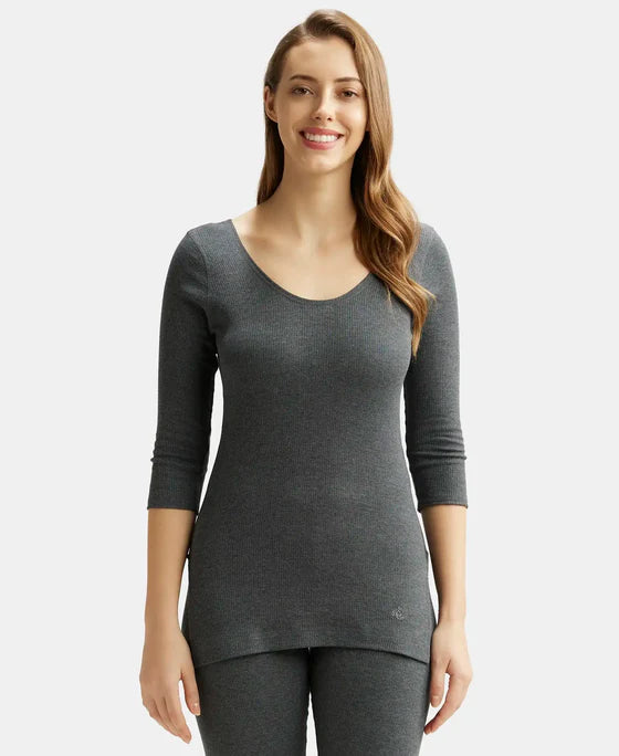 #2503 Super Combed Cotton Rich Three Quarter Sleeve Thermal Top with StayWarm Technology