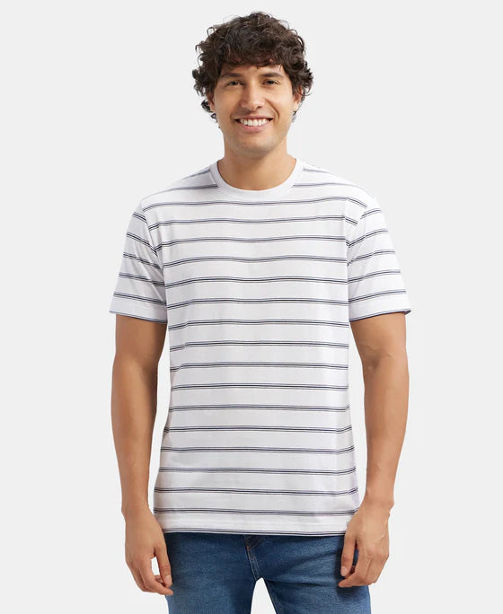 #2715 Super Combed Cotton Rich Striped Round Neck Half Sleeve T-Shirt