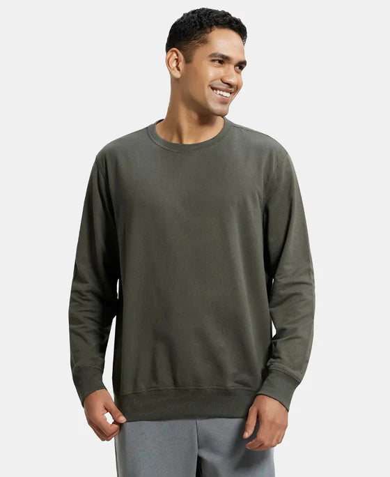 #2716 Super Combed Cotton French Terry Solid Sweatshirt with Ribbed Cuffs
