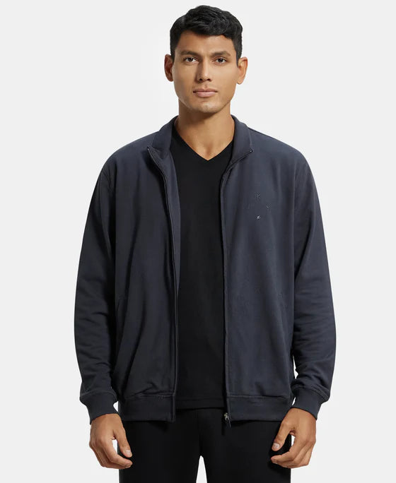 #2730 Super Combed Cotton French Terry Jacket with Ribbed Cuffs