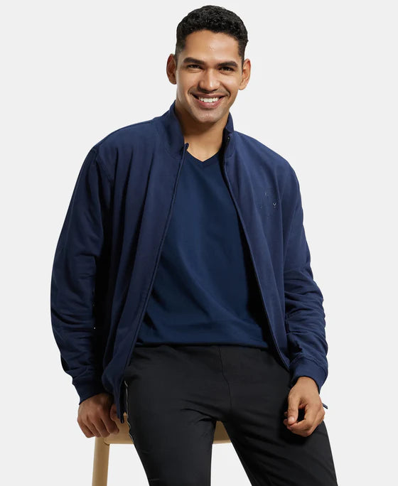 #2730 Super Combed Cotton French Terry Jacket with Ribbed Cuffs