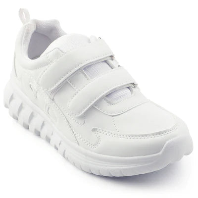 Force 10 White Velcro Uniform School Shoes For Kids 9906-02T-V By Liberty