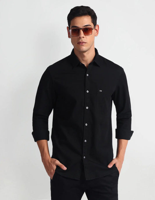 Arrow Sports Point Collar Cotton Shirt