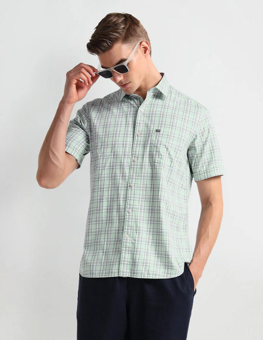 Arrow Sports Pure Cotton Tartan Check Shirt