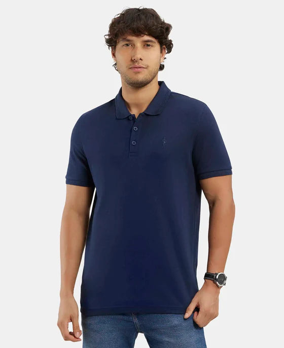 #3912 Super Combed Cotton Rich Solid Half Sleeve Polo T-Shirt
