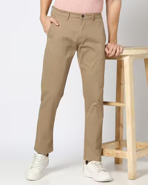 JOHN PLAYERS Men Printed Slim Fit Chinos 443036917002