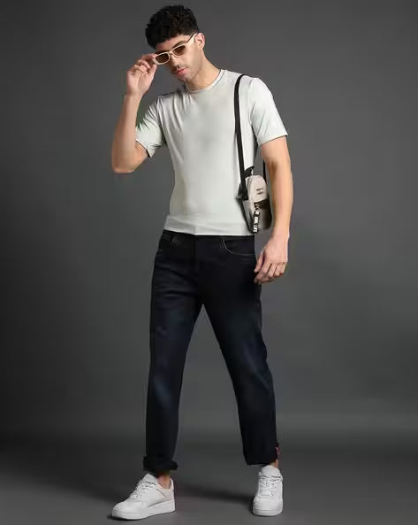 JOHN PLAYERS JEANS Men Light-Wash Straight Fit Jeans 443037793013