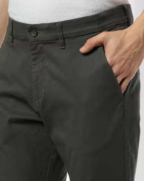 JOHN PLAYERS Men Slim Fit Flat-Front Trousers 443051921058