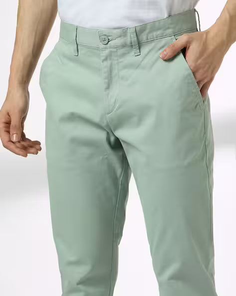 JOHN PLAYERS Men Slim Fit Flat-Front Chinos 443051924098