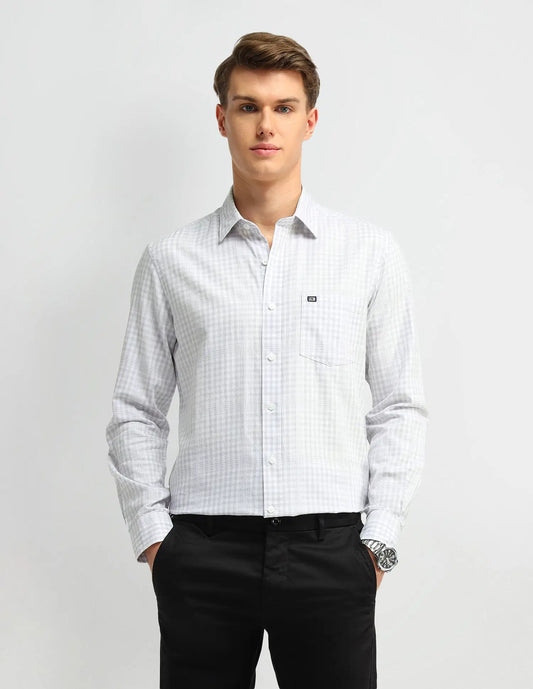 Arrow Sport Slim Fit Micro Checks Shirt