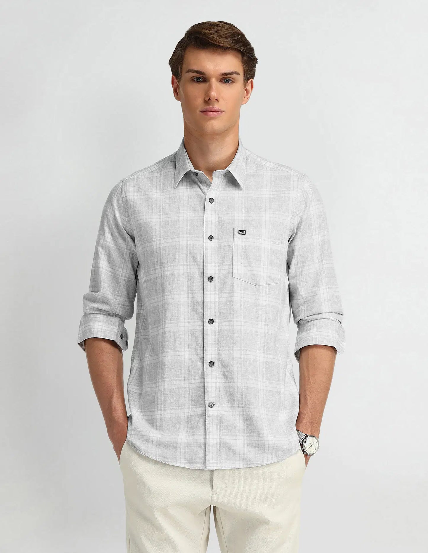 Arrow Sport Manhattan Slim Fit Midscale Checked Shirt