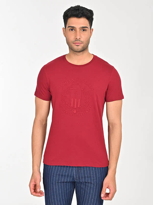 Men Embroidered Graphic Crew Neck T-Shirt ITMTS01913