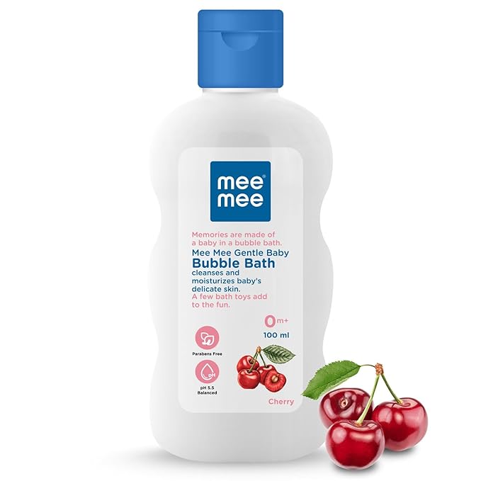 Mee Mee Baby Body Wash | Pk of 1(100ml) With Cherry & Fruit Extracts | Tear-Free Formula | Moisturizes and Soothes Skin | Natural Head to Toe Baby Mild Bubble Bath Dermatologically Tested
