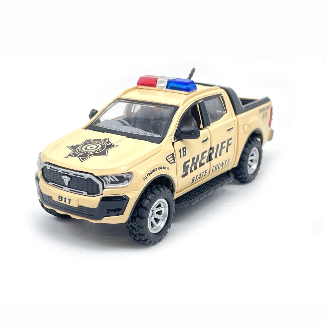 CENTY Sheriff Pull Back Police Toy Car with Door Openable for 3Y+ Assorted Colours