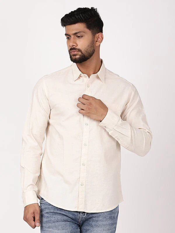 Men Solid Full Sleeve Cotton Shirt ITMSH08454LS