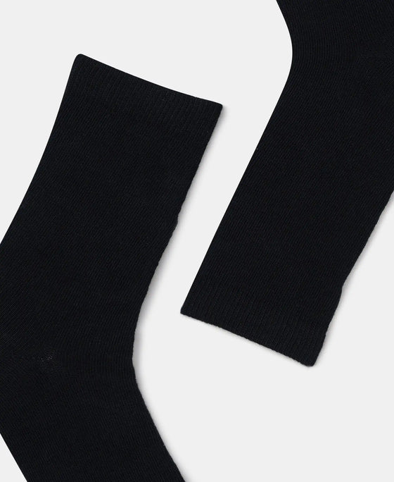 #7800 Kid's Compact Cotton Stretch Solid Calf Length Socks With StayFresh Treatment