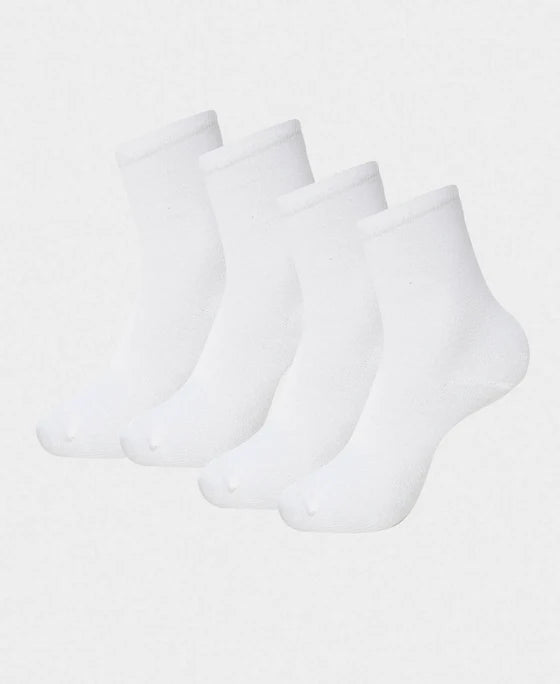 #7800 Kid's Compact Cotton Stretch Solid Calf Length Socks With StayFresh Treatment