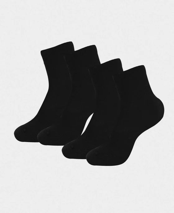#7801 Kid's Compact Cotton Stretch Solid Ankle Length Socks With StayFresh Treatment -