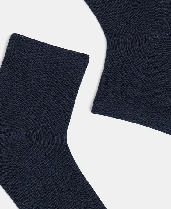 #7801 Kid's Compact Cotton Stretch Solid Ankle Length Socks With StayFresh Treatment