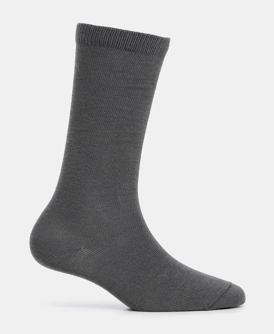 #7902 Kid's Compact Cotton Stretch Solid Knee Length Socks With StayFresh Treatment