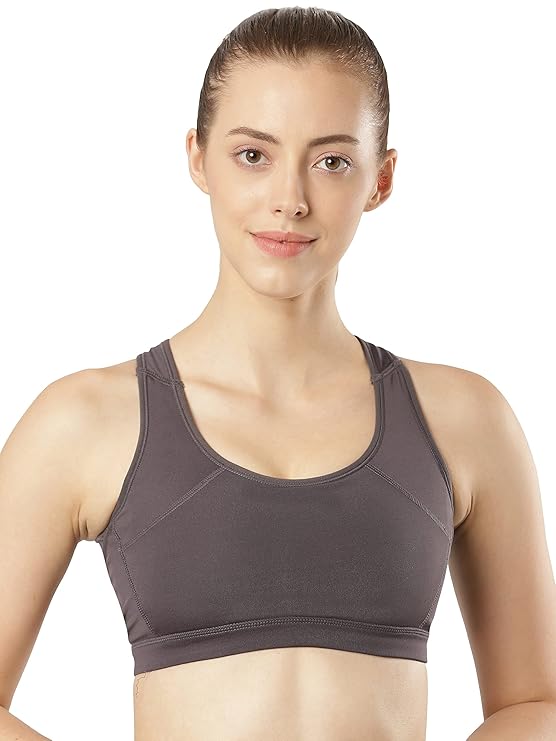 #MI03 Wirefree Padded Polyester Elastane Stretch Printed Full Coverage Racer Back Styling Sports Bra